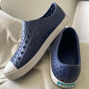 Native shoes. Men 9. Women’s 11. Hardly ever used.